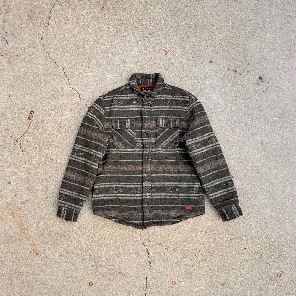 Baja-Style Sherpa Lined Shirt Jacket | Earthy Aztec Workwear Vibes